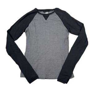 Ivivva Activewear Thumbholes Long Sleeve Shirt Top Heather Grey Girls 14